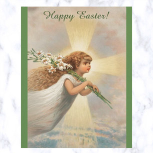 Carte postale Croix vintage et Lys de transport d'