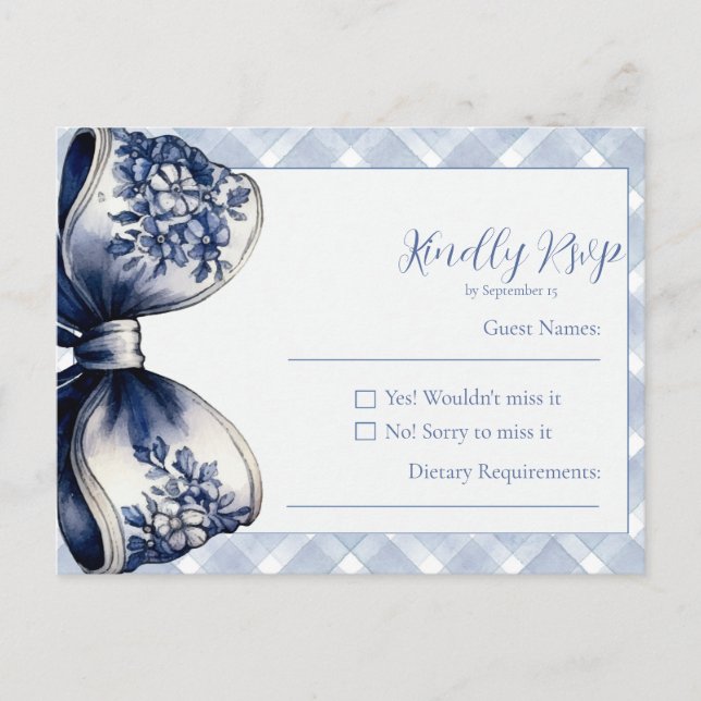 Carte postale Croquette bleue carte RSVP (Devant)