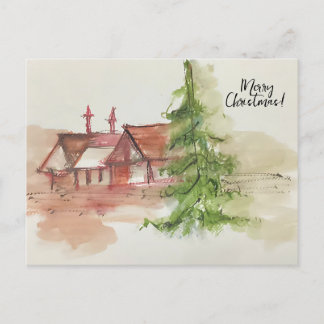 Carte Postale Croquis aquarelle original 