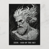 Croquis Art Zeus noir et blanc Dieu du ciel