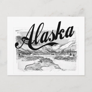 Carte Postale Croquis au crayon de l'Alaska