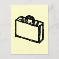 Croquis coque. Noir et Crème. Valise, Porte-docume