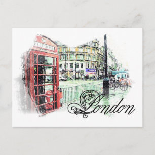 Carte Postale Croquis couleur Londres