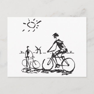 Carte Postale Croquis cycliste