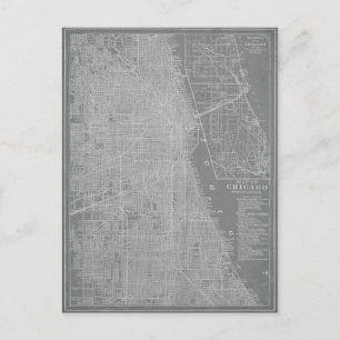 Carte Postale Croquis de Chicago City Map