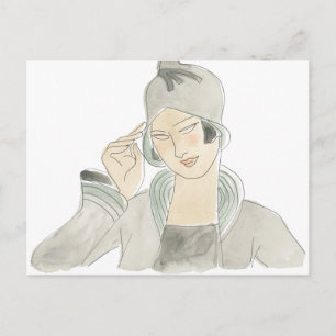 Carte Postale Croquis de mode Flapper