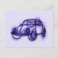 Croquis de voiture mignonne en violet