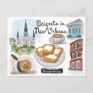 Carte postale Croquis de voyage : Beignets à la No
