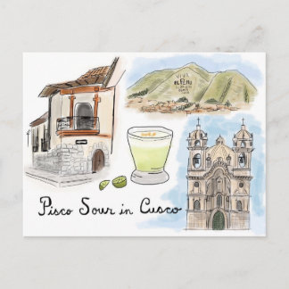 Carte postale Croquis de voyage : Pisco Sour à Cus