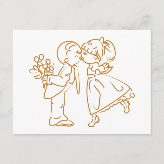 Carte Postale Croquis Kissing Couple (Devant)