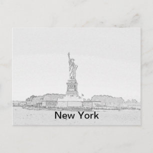 Carte Postale Croquis New York Liberty