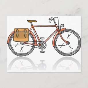 Carte Postale Croquis sur les vélos de l'ancienne école
