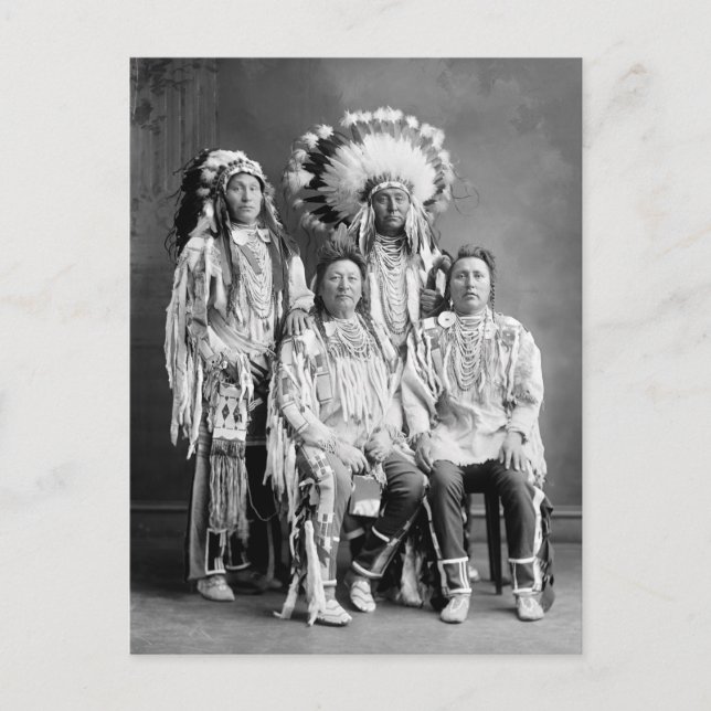 Carte Postale Crow Indian Group Portrait, début des années 1900 (Devant)