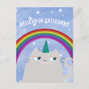 Carte Postale Croyez aux chats mignons de Caticorns