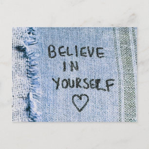 Carte Postale Croyez en vous Blue Denim Motivational