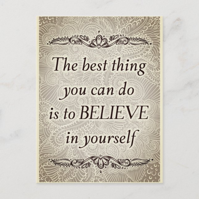 Carte Postale Croyez en vous - Citation motivationnelle élégante (Devant)