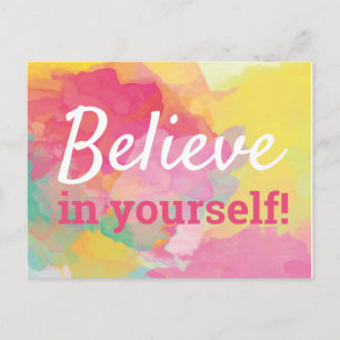 Carte Postale Croyez en vous-même Inspiration Quote Aquarelle