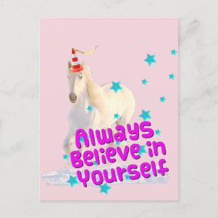 Carte Postale Croyez-Vous Toujours Trafic Cone Cheval Unicorn