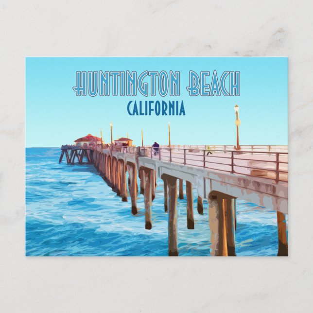 Carte Postale Cru de la Californie de pilier de Huntington Beach (Devant)