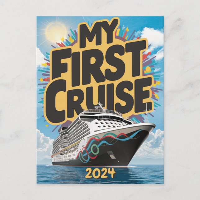 Carte Postale Cruise Ship My First Cruise Custom (Devant)