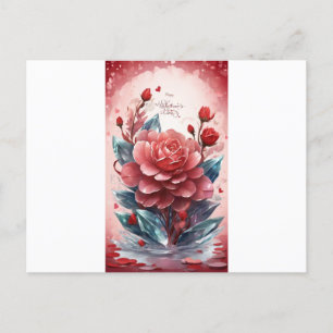 Carte Postale Crystal Blooms of Love : Saint Valentin Salutation