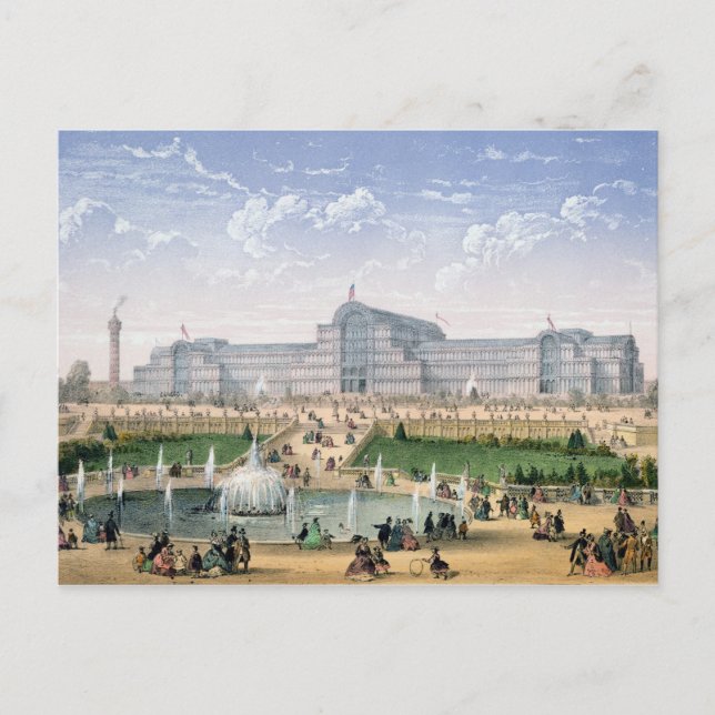 Carte Postale Crystal Palace, Sydenham, c.1862 (litho couleur) (Devant)