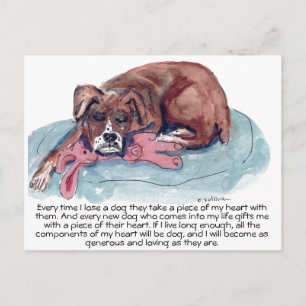 Carte Postale cs.82 aquarelle peinture pup et perte de guérison