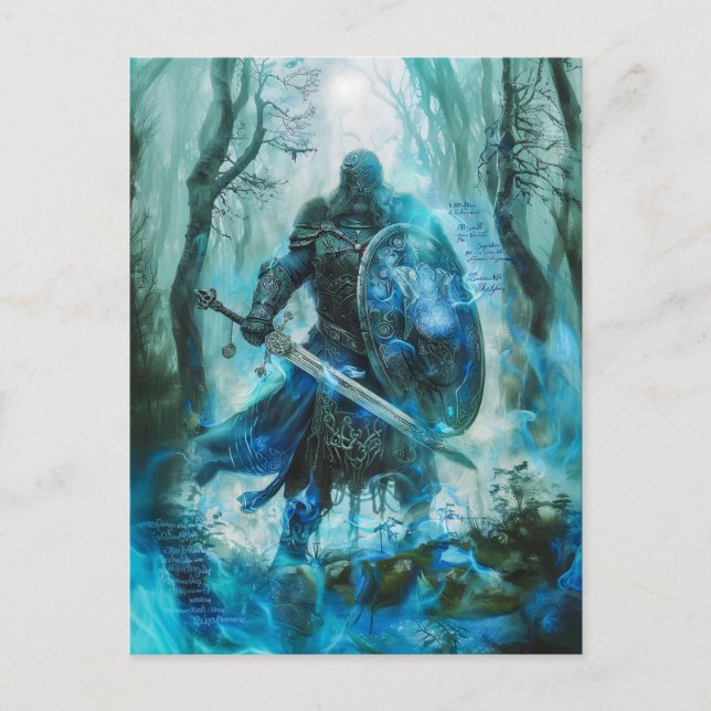 Carte Postale Cú Chulainn "Guerrier héroïque celte de l'Ulster (Devant)