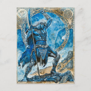 Carte Postale Cú Chulainn "Guerrier héroïque celtique d'Ulster