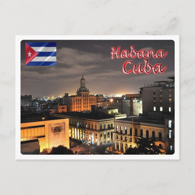 Carte Postale Cuba - La Havane de Nuit - (Devant)