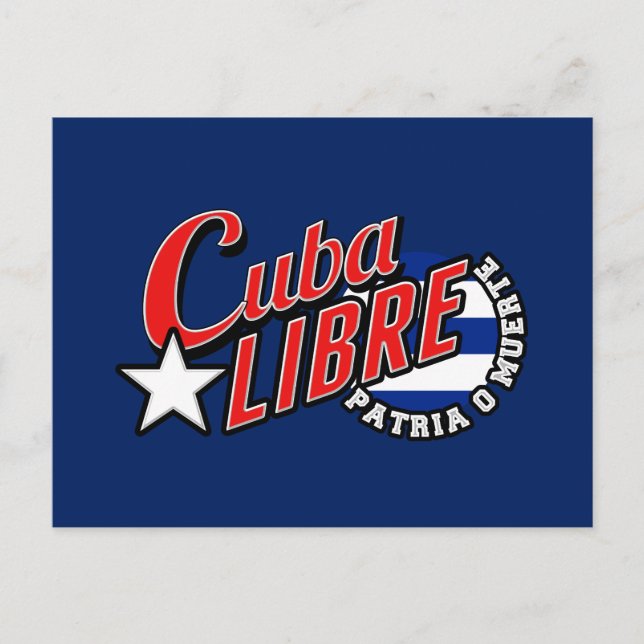 Carte Postale Cuba Libre Motto (Devant)