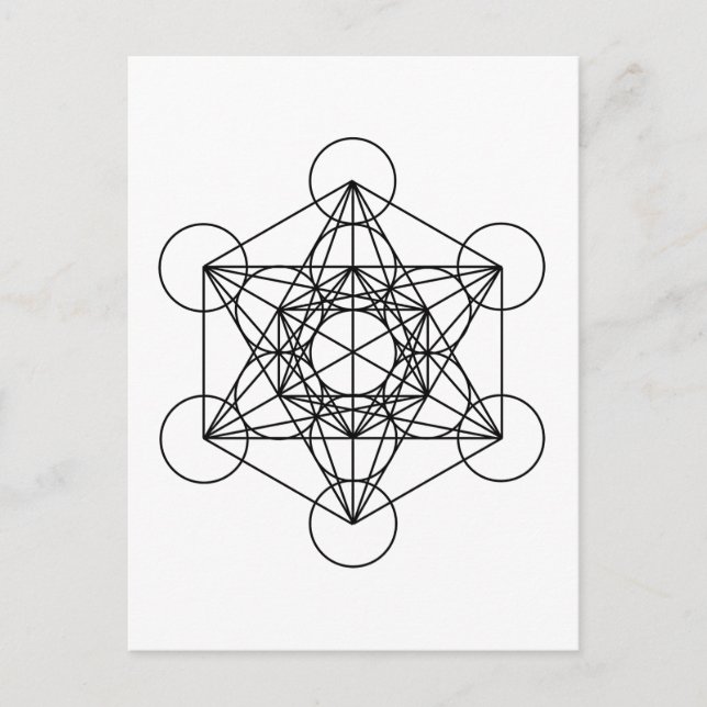 Carte Postale Cube de Metatron (blanc) (Devant)