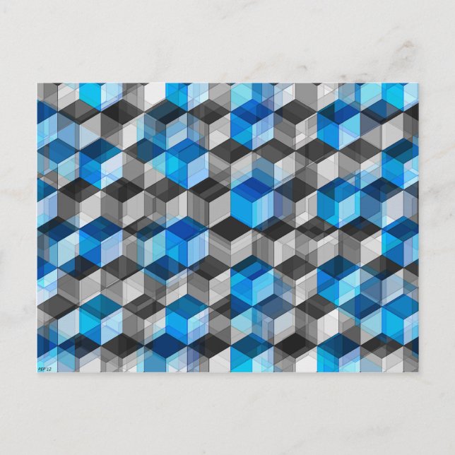 Carte Postale Cubes de gris et de bleu (Devant)