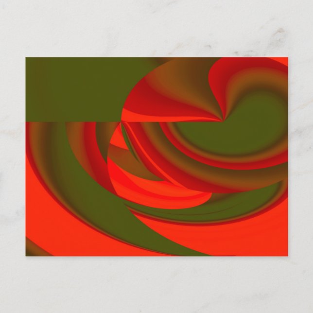 Carte Postale Cubiste rouge et vert Abstrait (Devant)
