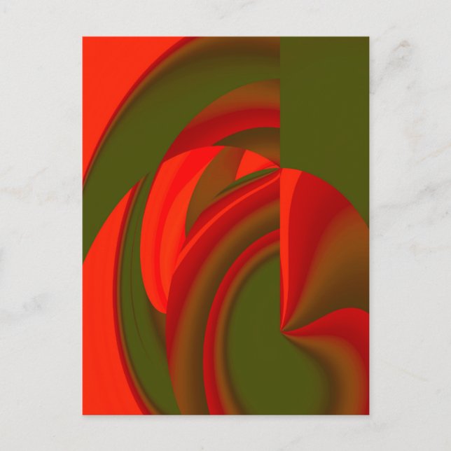 Carte Postale Cubiste rouge et vert Abstrait (Devant)