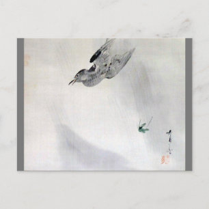 Carte Postale Cuckoo avec sauterelle en chute, Watanabe Seitei