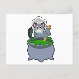 Carte Postale Cuire le chat avec la potion magique
