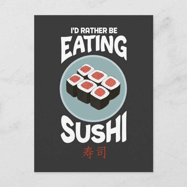 Carte Postale Cuisine asiatique Kawaii Sushi Rice Poisson Lover (Devant)