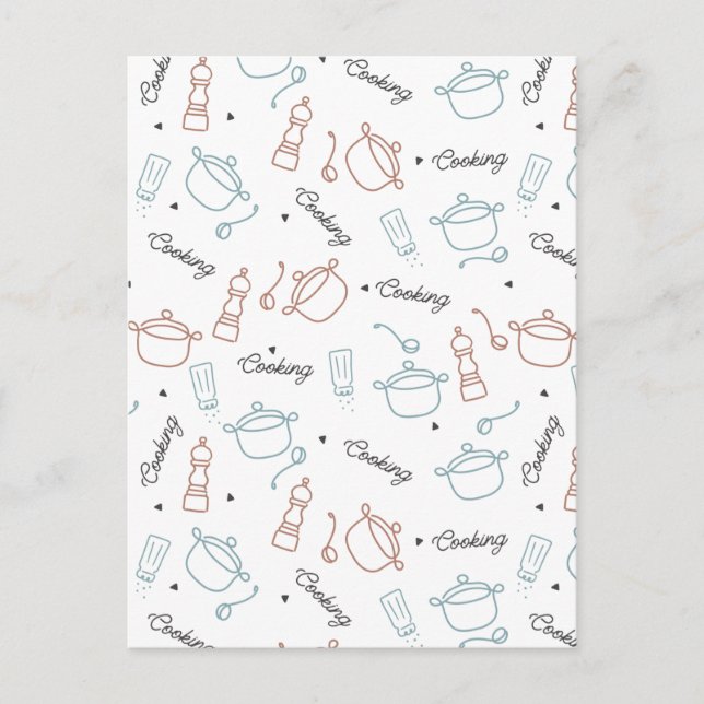 Carte Postale Cuisine bien avec Motif d'amour (Devant)