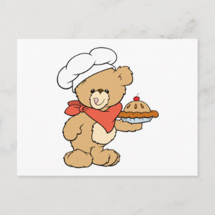 Carte Postale Cuisine Chef Baker Bear