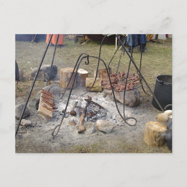 Carte Postale Cuisine de feu de camp Viking Market (Devant)