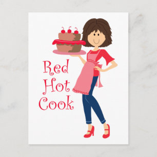 Carte Postale Cuisinier chaud rouge