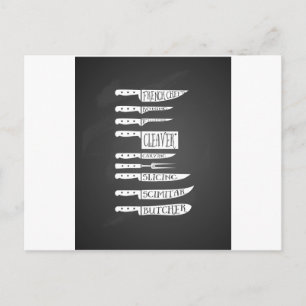 Carte Postale cuisinier cuisinier cuisinier couteaux de recette 