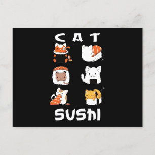 Carte Postale Cuite Sushi Chat Japonais Cuisine