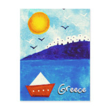 CUL BLEU BLANC ROUGE EAU COULEUR GREC BATEAU