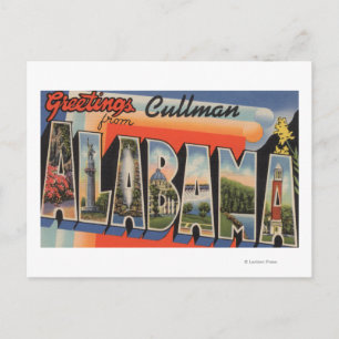 Carte Postale Cullman, Alabama - Scènes de grandes lettres