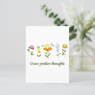 Carte Postale Cultiver des pensées positives fleurs