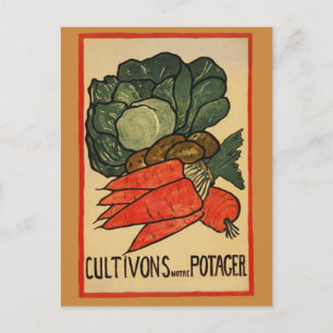 Carte Postale Cultivons un jardin de légumes