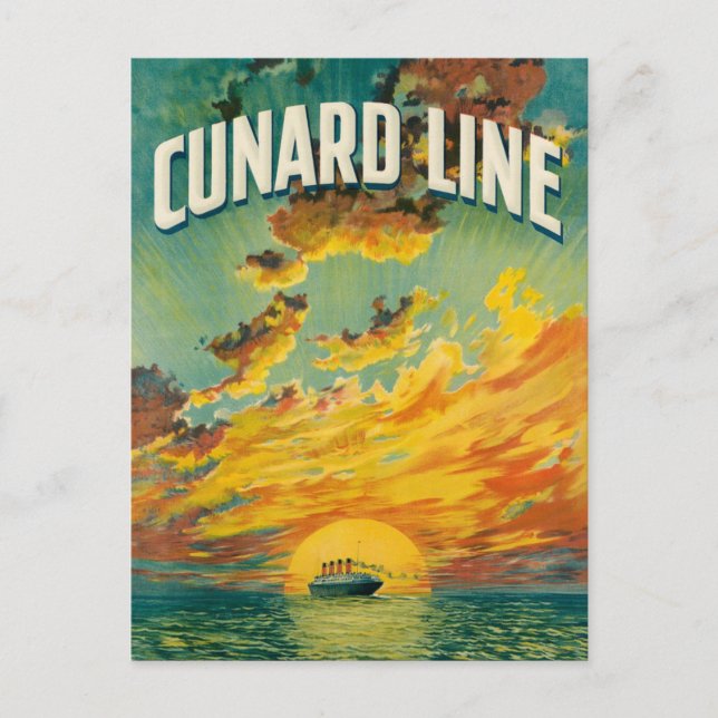 CARTE POSTALE CUNARD OCEAN LINER EUROPE AMERICA (Devant)