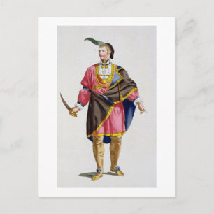 Carte Postale Cunne Shote, chef des Cherokees, 1780 (colore)